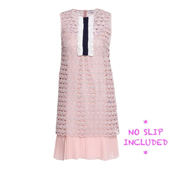 Sandro Paris Embroidered Lace Nautical Pink Mini Dress S/S 2021 NO SLIP Sz US 2 - Picture 1 of 10